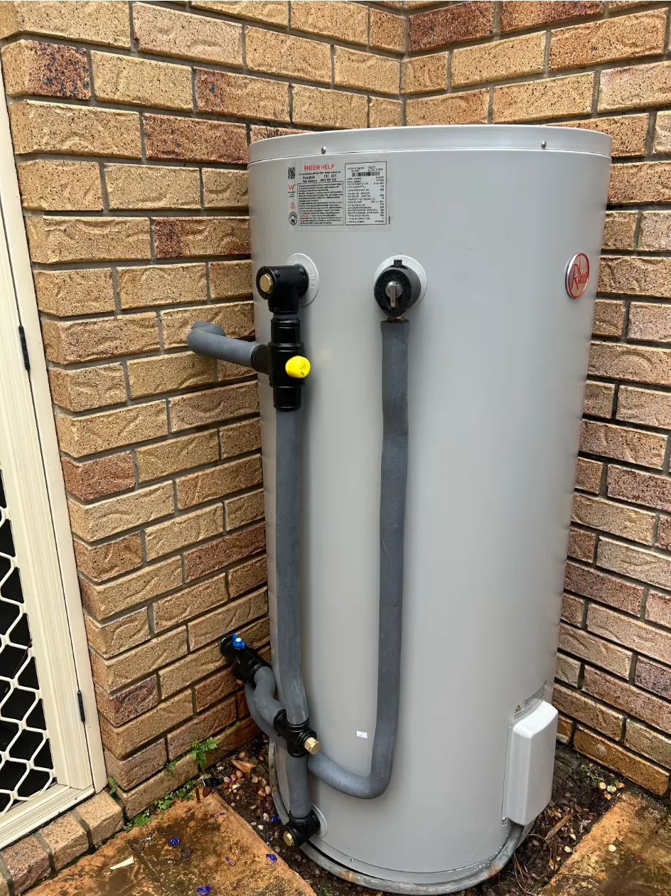 Completed Rheem electric hot water system installation by Brisbane City Plumbing and Gas